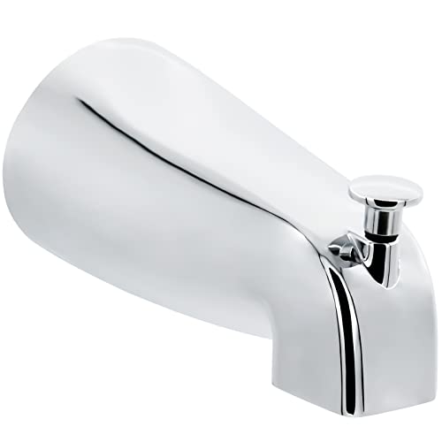 Slip Fit Tub Spout with Pull-Up Diverter for 1/2 inch Copper Tube, Chrome - color: Polished Chrome