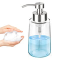 Thick Glass Soap Dispenser with Rust Proof Stainless Steel Pump, Clear Foam Soap Dispenser with Wide Opening for Kitchen and Bathroom（15 Oz） - color: 1 Pcs