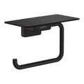 hansgrohe AddStoris Toilet Paper Holder with Shelf in Matte Black, 41772670 - color: Matte Black