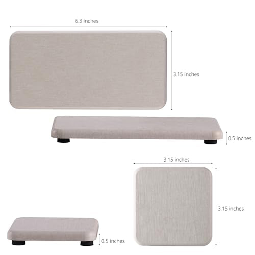 NiuYichee Set of 4 Water Absorbent Diatomite Coasters, Diatomaceous Earth Kitchen Soap Dish, Bathroom Trays, Water Absorbing Stone Used for Hand Soaps & Plants & Toiletries in The Modern Home - color: Set of 4 Light Grey