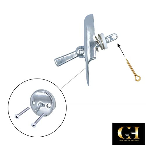 Bath Tub Waste Overflow Drain Trip Lever Face Plate for Bathtub with Matching Screws for Faceplate (Chrome) - color: Chrome