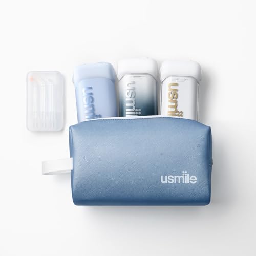 usmile Travel Case for Electric Toothbrush & Water Flosser – Water-Resistant PU Leather Hanging Toiletry Bag, Fits C10, C30, P10S, Y10PRO, Y20PRO, Ideal for Travel, Gym & School(Blue) - color: Blue