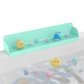 Splash Guard for Bathtub, Silicone Bathtub Topper & Bath Storage Tray, Longer and Higher Water Splash Guard, Bathroom Accessories for Family (Green)