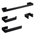 BAGNOLUX Matte Black Bathroom Hardware Set 4 Pieces, Bath Towel Holder Set SUS304 Stainless Steel, Towel Bar Rack Set for Wall Mounted, Square Bathroom Accessories Set Fixture Heavy Duty - color: Matte Black-b