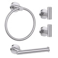 Lairuier Bathroom Hardware Set, 4-pieceTowel Holder Set Include Toilet Paper Holder,Towel Ring and 2 Towel Hooks Stainless Steel Wall Mounted Bathroom Hardware Accessories Set (Brushed Finish) - color: Brushed Nickel, size: Set A