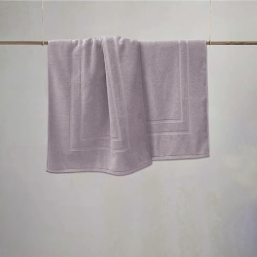 Feather & Stitch 2 Piece Towel Like Bath Mats (30x21 Inch) 100% Cotton Terry Bath Mats, Bathroom Shower Floor Mats [NOT A Bathroom Rug], Soft Absorbent Washable Mats- Taupe - color: Taupe