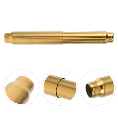 Adjustable Stainless Steel Toilet Paper Roller with Spring Loaded Shaft for Bathroom Tissue Holder, Retractable Toilet Roll Replacement Rod in Gold Finish