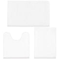 LINLA 3 Pieces Bathroom Rug Set, Absorbent Non Slip Chenille Bath mat, Thick Plush Chenille Carpet Mats Set,Washable Dry Quickly with U-Shaped Toilet Mat for Tub, Shower（White） - color: White