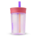 Owala Kids Insulation BPA-Free Plastic Tumbler with Spill Resistant Flexible Straw, Easy to Clean, Kids Water Bottle, Great for Travel, Dishwasher Safe, 15 Oz, Pink and Purple (Lilac Rocket) - color: Lilac Rocket, size: 15 Ounces