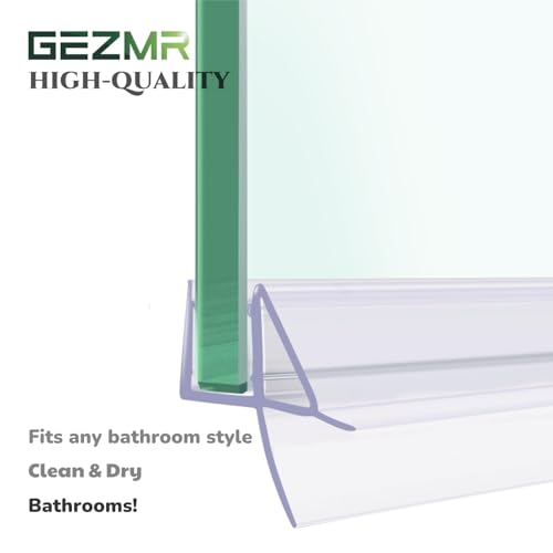 2-Pack Shower Door Bottom Seal (1/4'' X 39'') Glass Shower Door Seal Strip with Drip Rail Frameless Shower Door Sweep can Covers up to 13mm Gap - size: 1/4''(6mm)-13mm