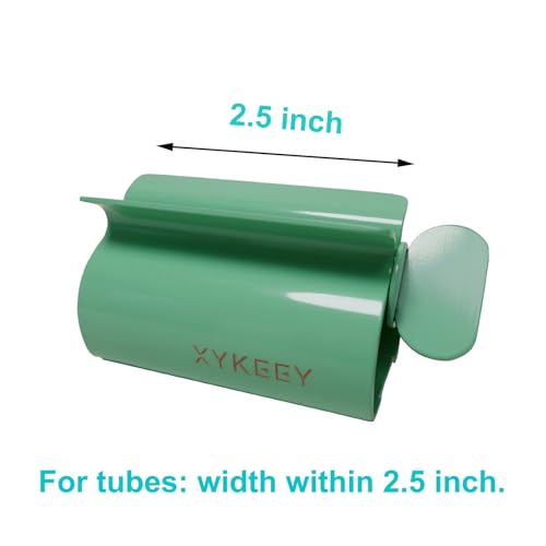 XYKEEY Toothpaste Tube Squeezer - Set of 2 Toothpaste Squeezer Rollers, Metal Toothpaste Tube Wringer Seat Holder Stand (Green) - color: Green