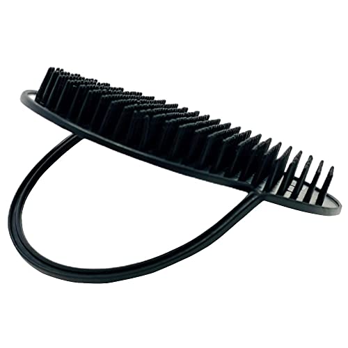 Gents Palm Pocket Shampoo Brush Scalp Massager for Men & Women with Round Bristles, Ergonomic Grip, Made in USA, Black Peine para Cabello