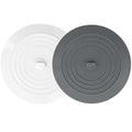 V-TOP Bathtub Drain Stopper 2 Pack, 5 inches Silicone Tub Stopper Shower Drain Cover, Bath Tub Plug Hair Stopper,Universal Flat Suction Renter Friendly Bath Accessories (White&Grey, 5 inch) - color: White&grey