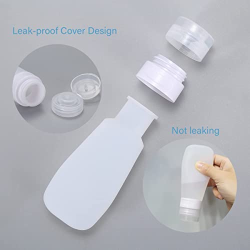 2 Pcs Silicone Travel Bottles,2oz Leak Proof Refillable Squeeze Containers with Transparent Carry Bag,Small Empty Travel Size Bottles for Shampoo,Conditioner,Lotion,Toiletries - color: 2oz Green White
