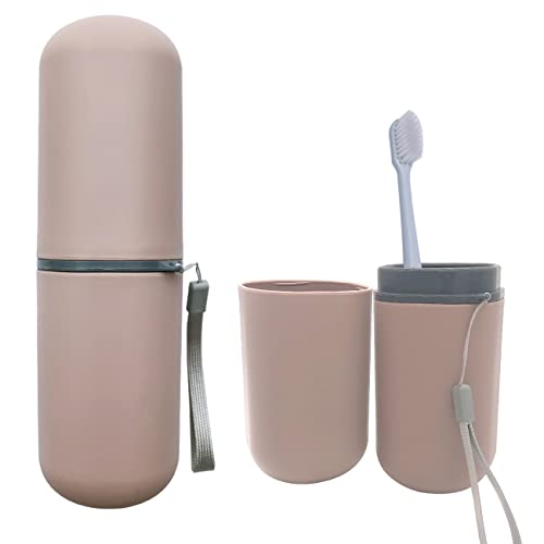 Travel Toothbrush Case, Toothbrush Holder Travel Case Portable Toothbrush Travel Container for Bathroom Travel School Business Camping Toothbrush Case for Traveling - color: Pink