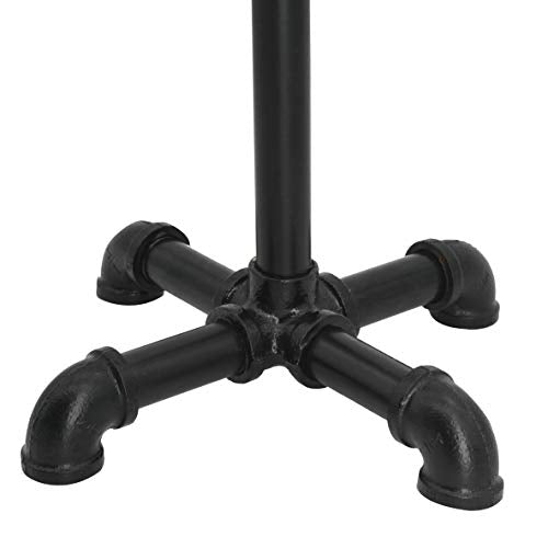 OVOV Industrial Freestanding Toilet Paper Holder Metal Rustic Paper Roll Holder Stand for Bathroom Storage Organization (Black) 24.8"