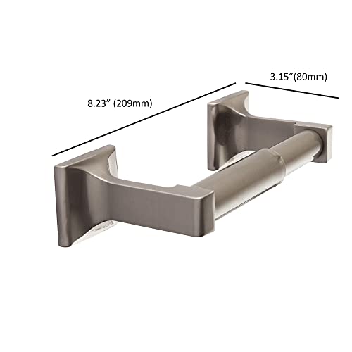 SENTO Brushed Nickel Toilet Paper Holder Wall Mount, Double Post Tissue Toilet Paper Holder, Easy Installation, Heavy Duty Metal, Satin Nickel - color: Satin Nickel