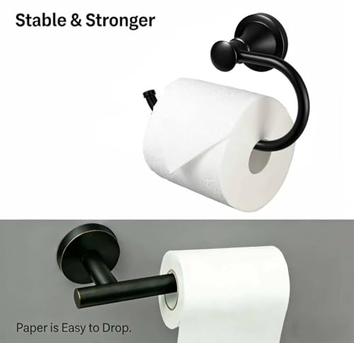 Matte Black Toilet Tissue Paper Holder Matte Black Bathroom Accessories Toilet roll Paper Hanger, Wall Mounted, Rustproof - color: Matte Black