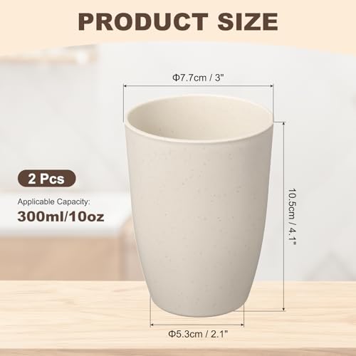 uxcell 2 Pcs Simple Toothbrush Cup, 3 x 3 x 4.1 Inch Bathroom Tumbler Reusable Plastic Cup Set for Storing Toothpaste Toothbrushes Combs Water Beverages, Beige - color: Beige