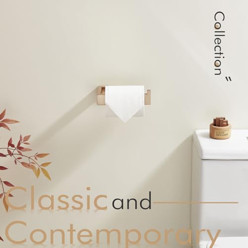KOKOSIRI Toilet Paper Holder Wall Mount Tissue Paper Dispenser for Kitchen Bathroom Washroom Toilet Roll Holder Champagne Bronze Stainless Steel B2009CPG - color: Champagne Bronze