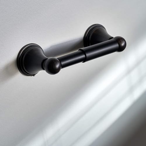 Qualihome Universal Plastic Spring Loaded Toilet Paper Roll Holder Replacement Rod (1, Black.) - color: Black.