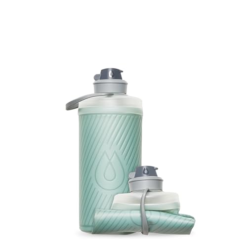 HydraPak Flux - Collapsible Backpacking Water Bottle (750ml, 1L, 1.5L) - BPA Free, Ultra Light, Spill-Proof Twist Cap - color: Sutro Green, style: 1L/32oz