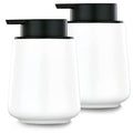 12Oz Hand Soap Dispenser Set - 2 Pack Ceramic Lotion Soap Dispenser Set with Easy-to-Press Black Pump, Refillable Mordern Liquid Dish Soap Dispensers for Bathroom & Kitchen (White, Liquid Pump) - color: White Liquid Dispenser