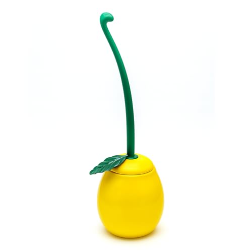Deep & Sturdy Toilet Bowl Brush with Holder - Pear Bowl Brush - Durable Scrubbing - Toilet Cleaners - Household Essentials - Bathroom Cleaner - Cleaning Supplies - Household Supplies - color: Pear