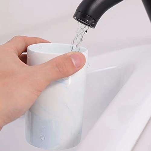 Marble ceramic mug, creative toothbrush holder, simple drinking cup. (Blue) - color: Blue