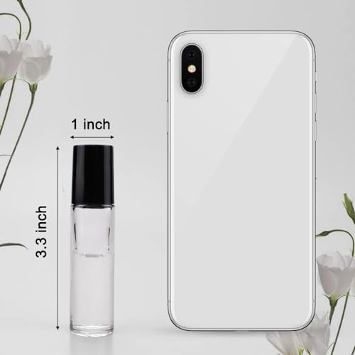 sungwoo 4 Pack Roller Bottles, 10 ml Essential Oil Glass Roller Bottles with Stainless Steel Roller Balls Clear - color: Clear, style: 4 Pack