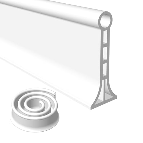 3.15" High- Shower Threshold Water Dam,78 Inch New Shower Dam - Shower Splash Guard Water Dam Barrier, Collapsible Shower Water Dam for Wet and Dry Separation - style: 78“ White