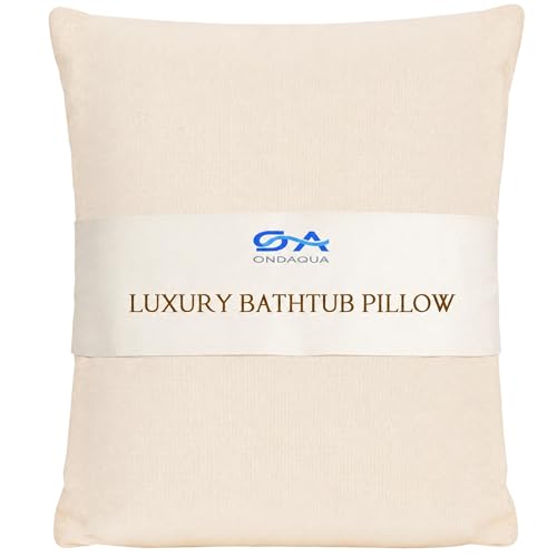 Luxury Bath Pillow for Bathtub, Soft & Comfortable Head Neck & Back Support, Adjustable Thickness, Quick Drying Bathtub Pillow for Pain Relief, Ideal Gift for Christmas Birthday Mother’s Day - color: Ivory White