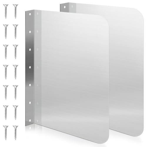 Therwen 2 Pcs Stainless Steel Side Splash Guard for Sink 15 x 20 Inch Wall Mount Guard with Screws Commercial Restaurant Hand Sink and Compartment Prep Sink Kitchen Sink Splash Protector Supply - size: 15 x 20 Inch