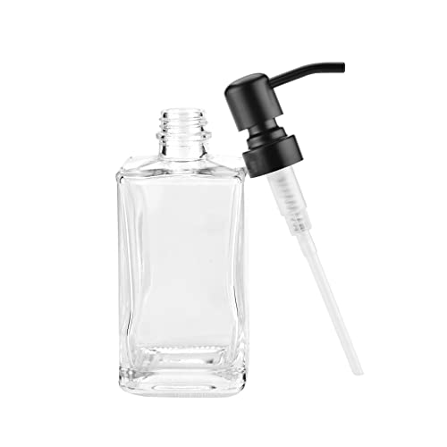 13.5 Oz Clear Glass Soap Dispenser with Matte Black Rust-Proof Stainless Steel Pump - Refillable Hand/Dish Soap Dispenser for Bathroom Countertop & Premium Kitchen - color: Matte Black