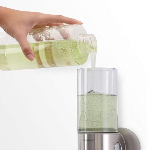 simplehuman Wall Mount Pumps, Single 15 fl. oz. Shampoo & Soap Dispenser, Stainless Steel (Pack of 6) - size: Single (Pack of 6)