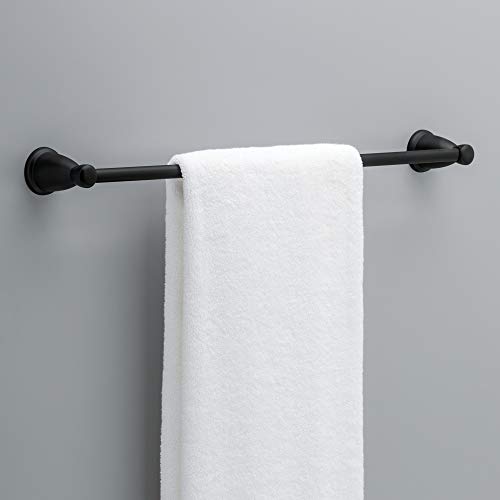 Franklin Brass 3-Piece Matte Black Bathroom Set Towel Rack, Ring, Toilet Paper Holder| Kinla Bath Accessories - color: Matte Black, style: 3-Piece Bath Accessory Set
