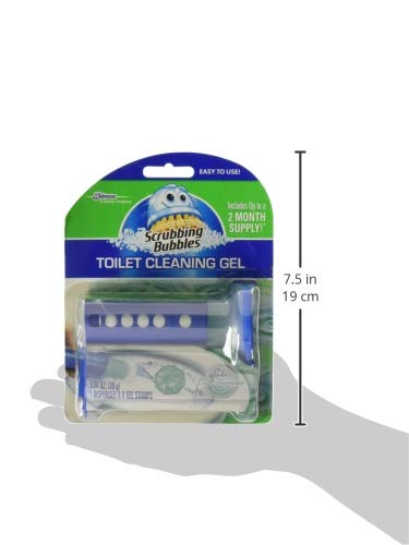 Scrubbing Bubbles Fresh Gel Toilet Bowl Cleaning Stamps, Helps Keep Toilet Clean and Helps Prevent Limescale & Rings, Rainshower Scent, 1 Dispenser with 6 Fresh Gel Stamps (Pack of 6) - size: 1.34 Ounce (Pack of 6)