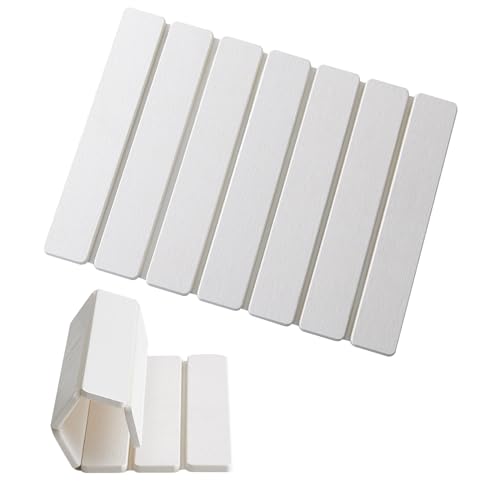 15.76 Inch Stone Drying Mat for Kitchen Counter, White Easy Clean Foldable Stone Dish Drying Mat, Non-Slip Quick Dry Bath Mats for Bathroom, Diatomaceous Earth Bath Mat Outdoor Use - color: White, size: 12" x 1'4" (Rectangular)