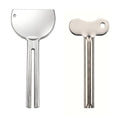 2-in-1 Stainless Steel Toothpaste Squeezer Set, Metal Tube Key & Spatula Scraper, Reusable Tube Wringer Roller Dispenser Tool for Toothpaste, Ointment, Cream, Paint, Cosmetic (2 Pack, Silver)