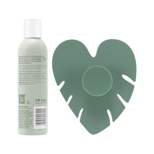 EcoTools Makeup Brush Cleansing Pad + Deep Clean Shampoo Bundle, Brush Cleaner Mat & Makeup Brush Cleanser For Deep Cleaning Tools, Clean Formula, Cruelty-Free, & Vegan, 2-Piece Set