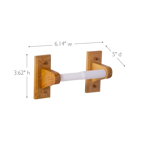Dalton 4-Piece Bathroom Accessory Set, Honey Oak, Includes Towel Bar, Towel Ring, Toilet Paper Holder, and Robe Hook – Design House, 561258 - size: 4-Piece