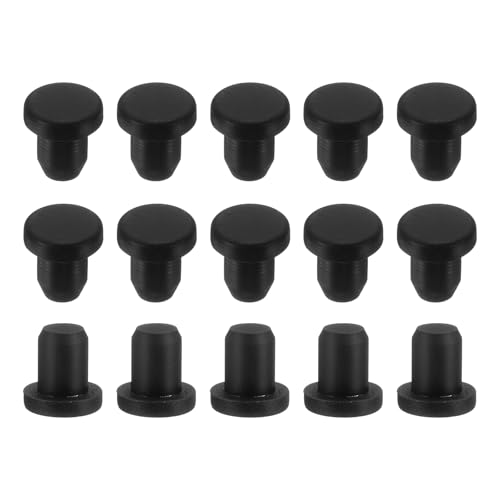 uxcell 15Pcs Silicone Hole Plug, Waterproof Solid T-Shaped Rubber Stoppers Bottle Seal Tube Pipe Plug End Cap for 6.3mm/0.25" Hole for Bathtub Bottle, 0.31" Plug Height, Black - color: Black, size: For 6.3mm/0.25" Hole, 0.31" Plug Height