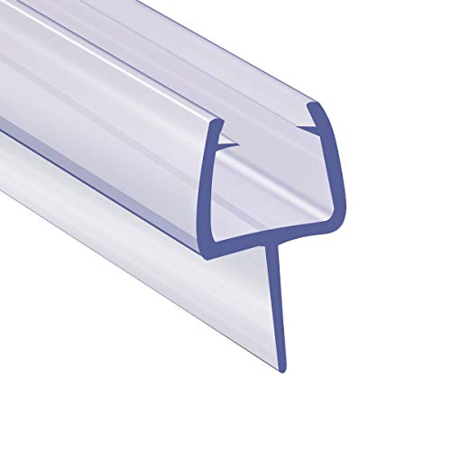 Shower Room Glass Door Bottom Gap Seal Strip for 1/4 Inch Glass, 27.5" Long Sweep Stop Shower Leaking - size: 1/4"/6mm