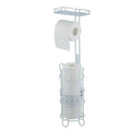 Toilet Paper Holder Free Standing, Adjustable Height, Tissue Paper Roll Dispenser with Shelf for Bathroom Storage Holds Reserve Mega Rolls White - color: White