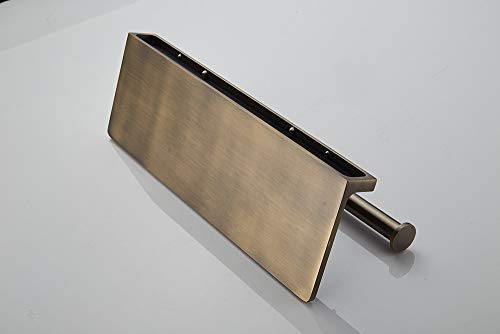 Toilet Paper Holder, Solid Brass Double Roll Toilet Paper Holder with Shelf | Extra-Large Storage for Phone, Glasses | Heavy-Duty for Modern & Commercial Bathrooms, Brushed Bronze Finish - color: Brushed Bronze