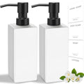GMISUN White Soap Dispenser, Bathroom Hand Soap Dispenser, Glass Dispenser with Stainless Steel Pump, Kitchen Hand and Dish Soap Dispensers, 12 fl oz/350ml Liquid Refillable Soap and Lotion Bottle - color: White Bottle + Black Pump