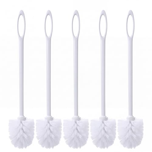 12 Pcs 17.3 Inch White Toilet Brush Bulk with Hook Hole Long Handle Toilet Bowl Cleaner Scrubber for Bathroom Household Cleaning Supplies Christmas Home Gifts - color: White