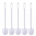 12 Pcs 17.3 Inch White Toilet Brush Bulk with Hook Hole Long Handle Toilet Bowl Cleaner Scrubber for Bathroom Household Cleaning Supplies Christmas Home Gifts - color: White