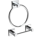 Ruacq Chrome Toilet Paper Holder Towel Ring Bathroom Accessories Hardware Set Double Post Pivoting Toilet Roll Holder Square Stainless Steel and Zinc Alloy Modern Wall Mounted 2 Pieces - color: Chrome, size: 2pcs