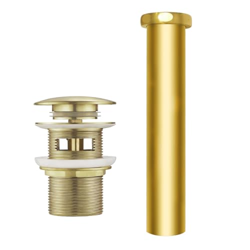 Free Standing Tub Drain Kit, Freestanding Tub Drain, Pop-Up Freestanding Bathtub Drain Stopper, Compatible with Freestanding Bathtub Drain Rough-in Kit (Brushed Gold) - color: Brushed Gold
